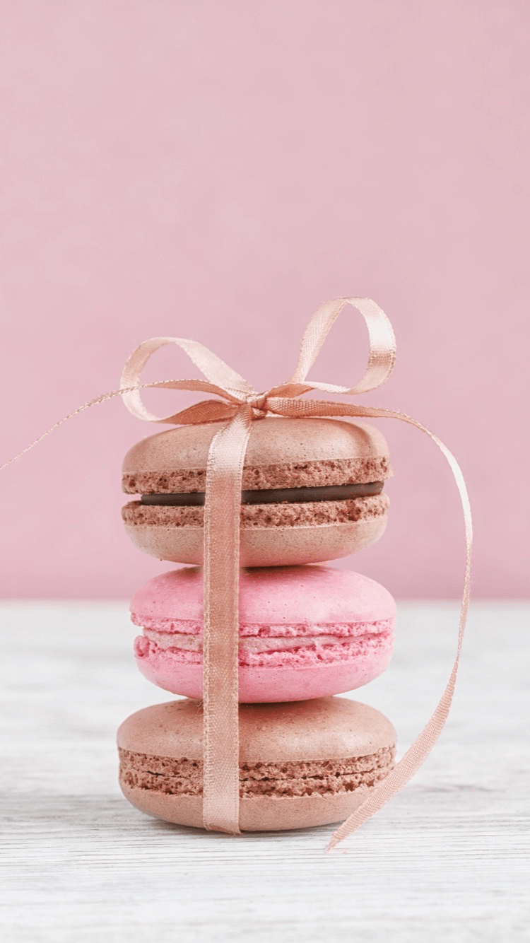 Three macarons tied with a ribbon - Macarons