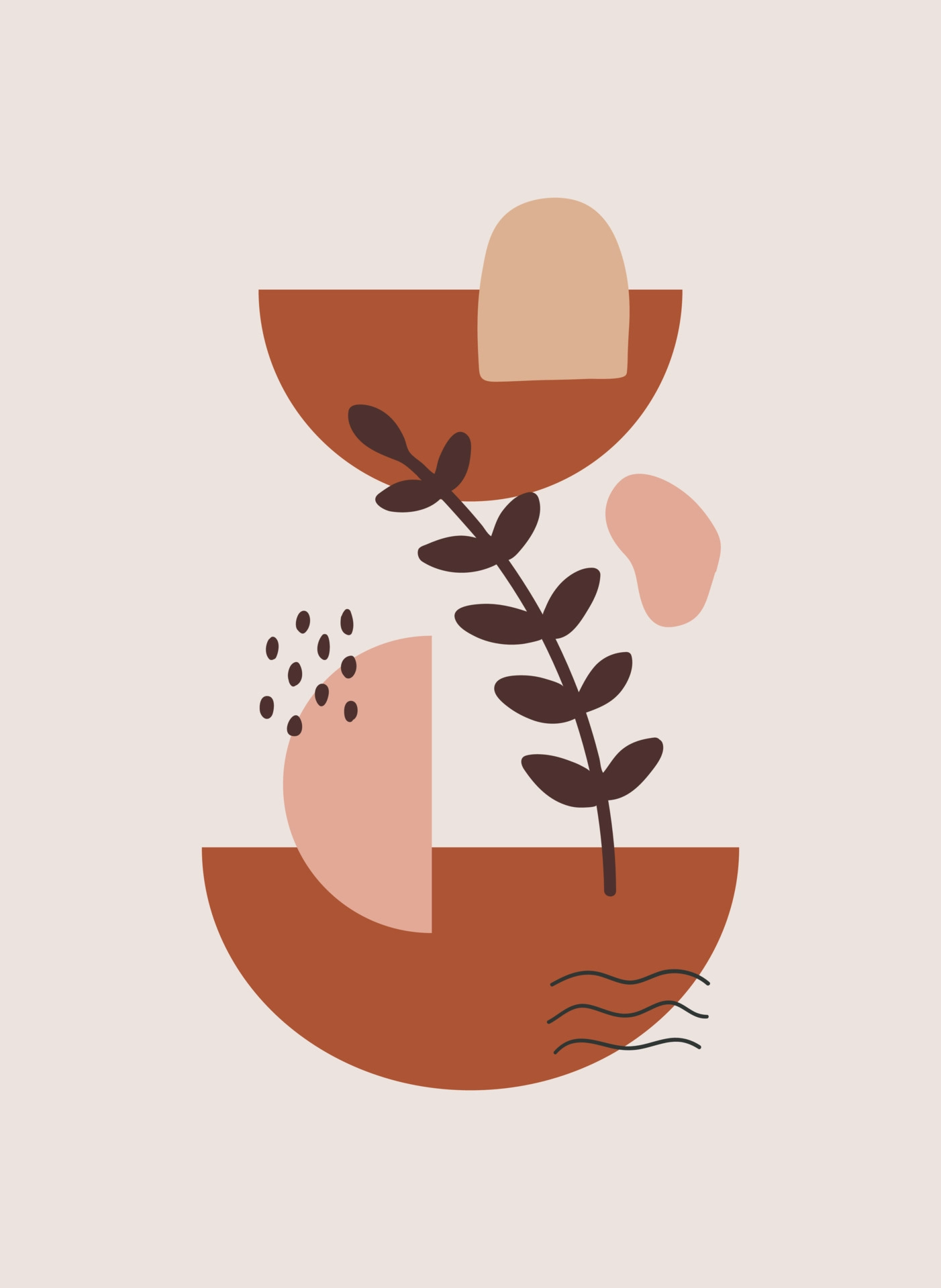 A graphic design with plants and other objects - Balance