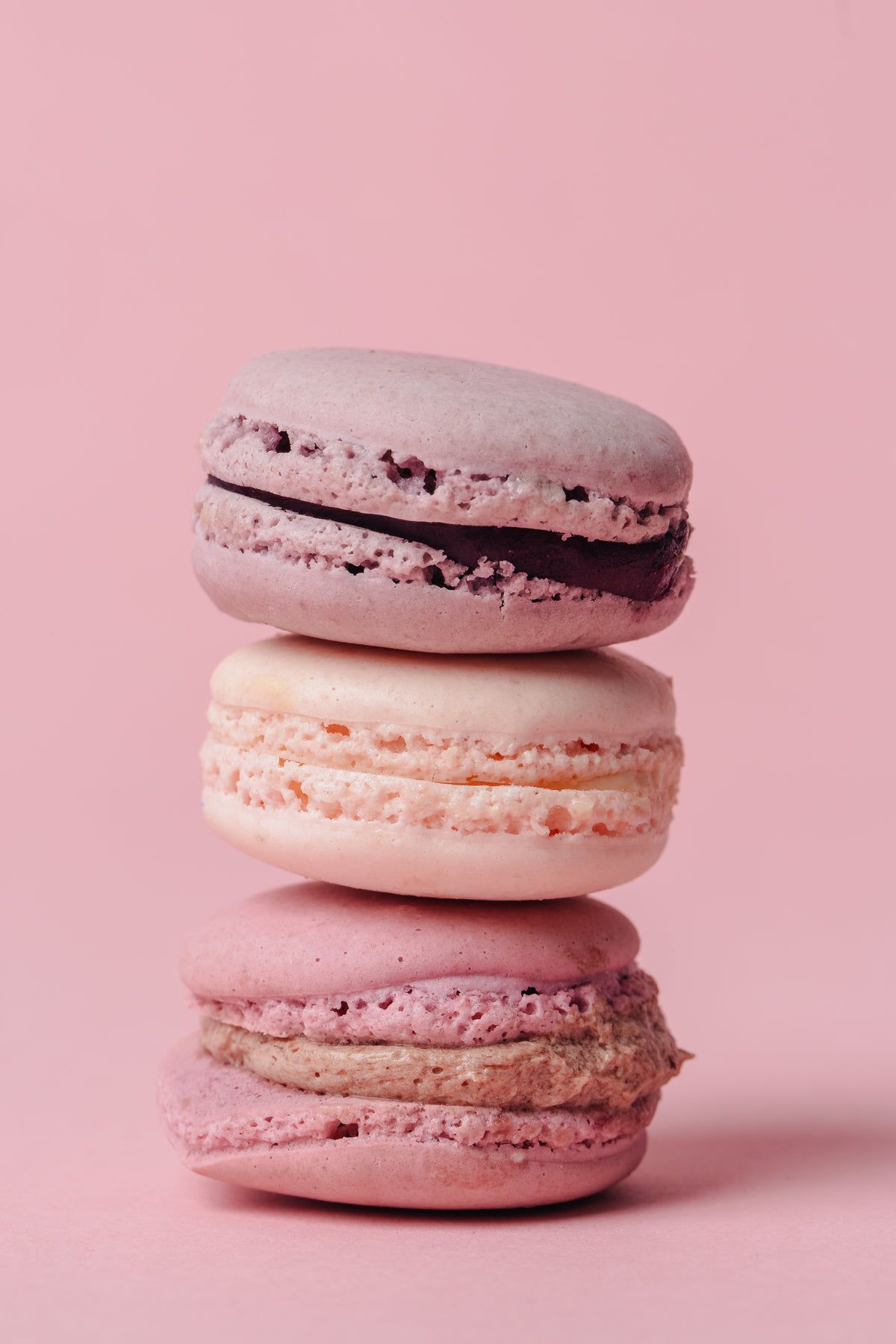 Picture of Stack Of Pink Macarons On Pink