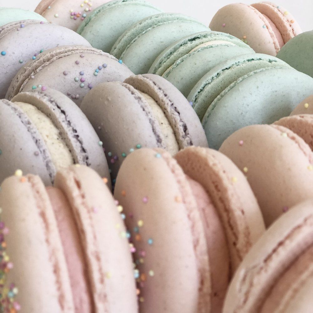 A bunch of different colored macaroons - Macarons