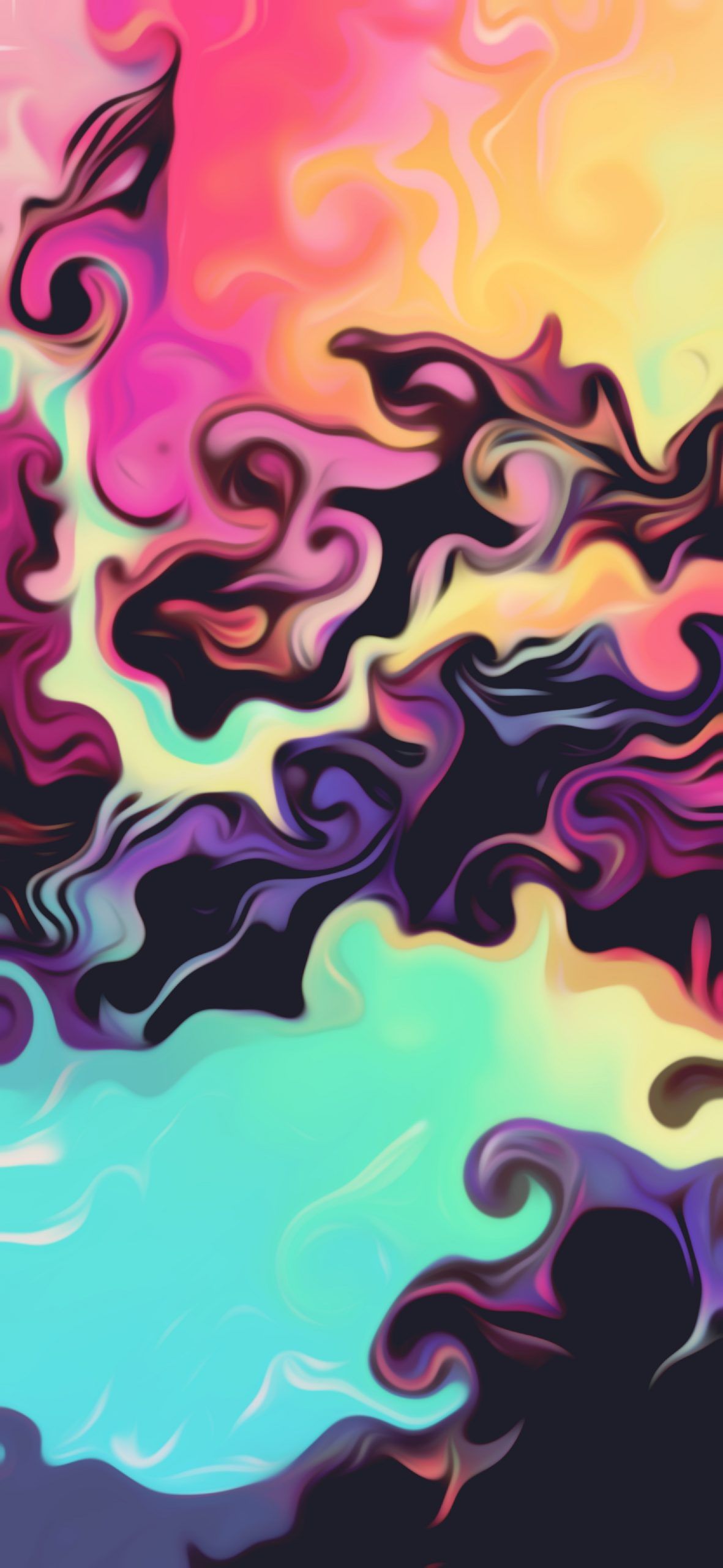 A colorful abstract painting of clouds and water - Vector