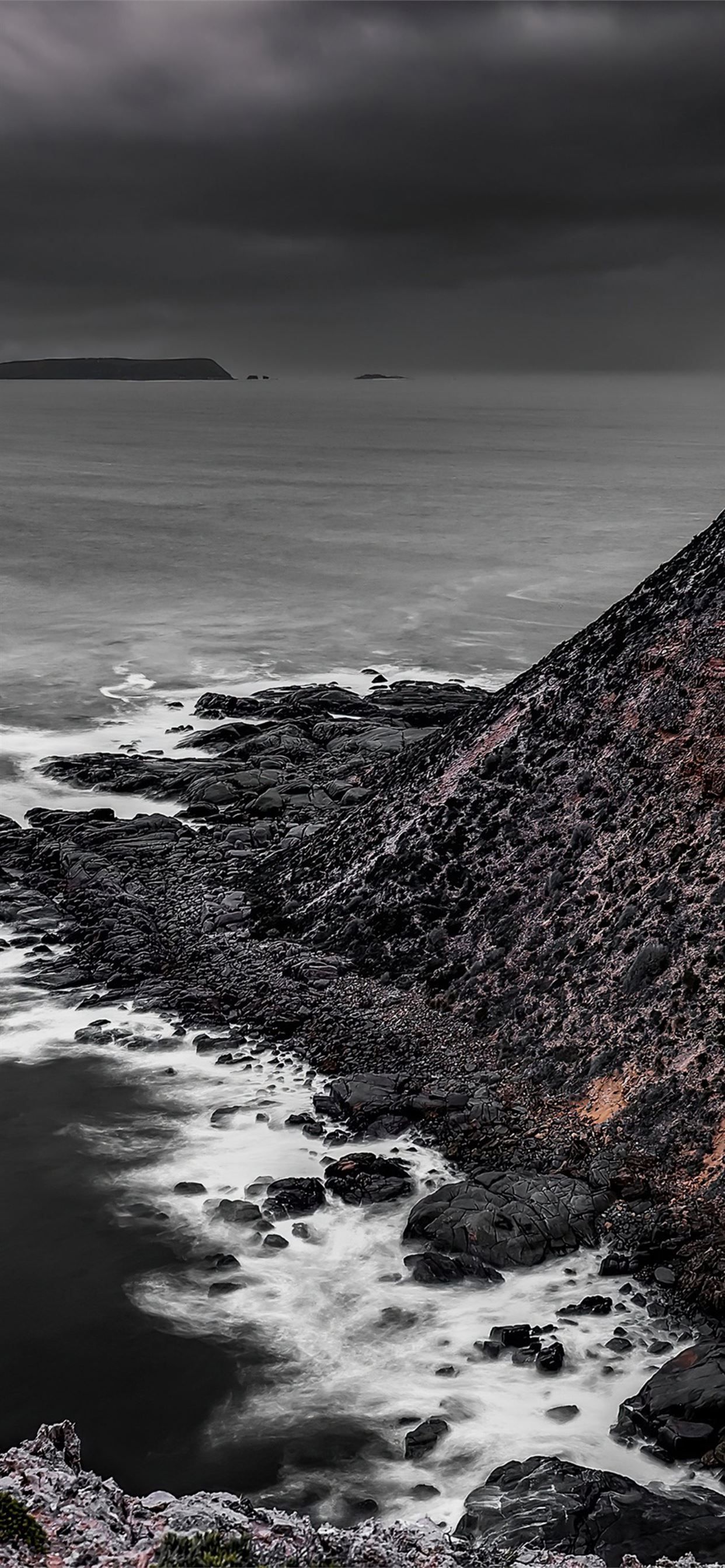 sea coast cliff rock sky light house iPhone Wallpaper Free Download