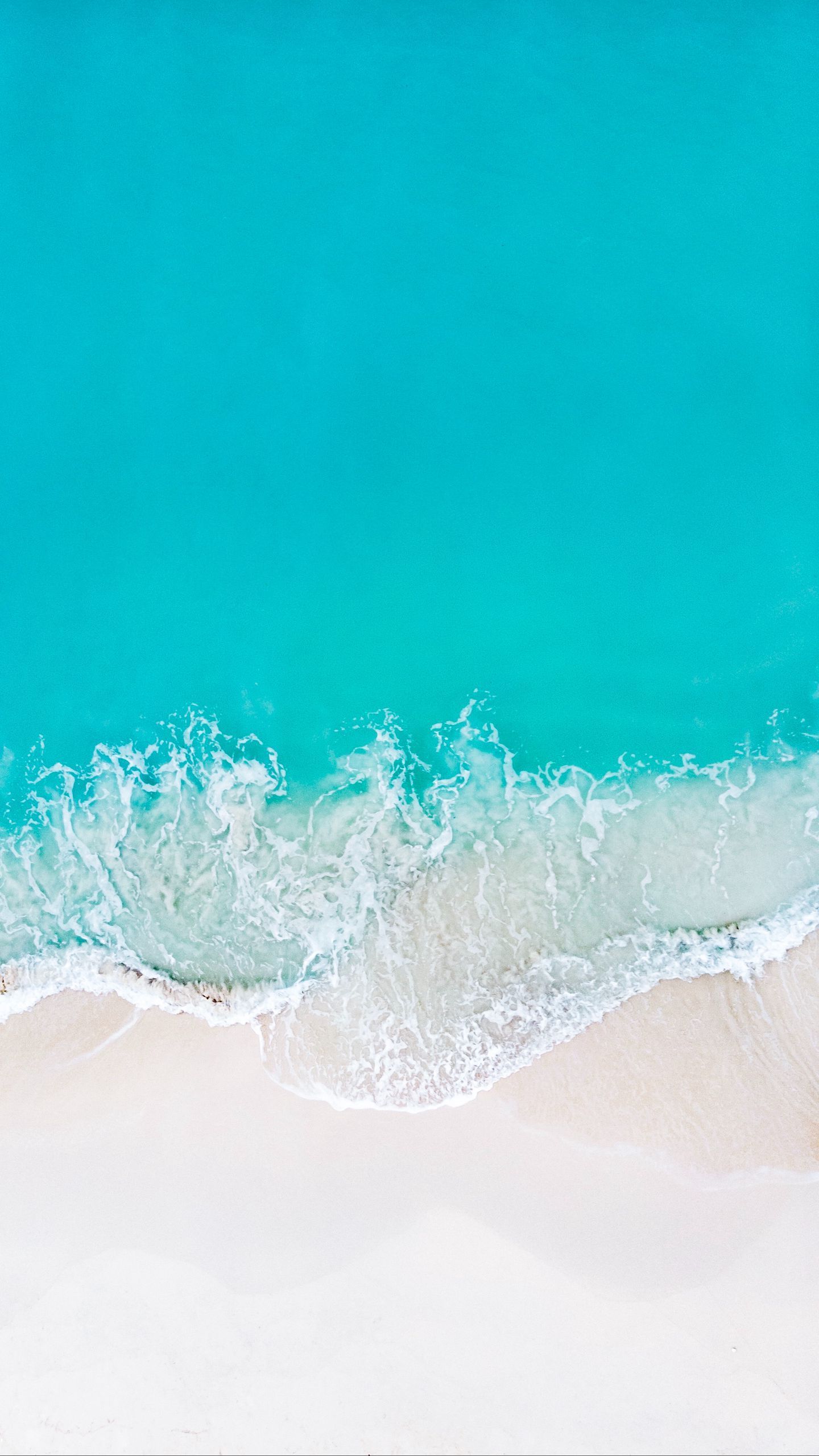 Download wallpaper 1440x2560 wave, beach, aerial view, sea, coast, sand qhd samsung galaxy s s edge, note, lg g4 HD background