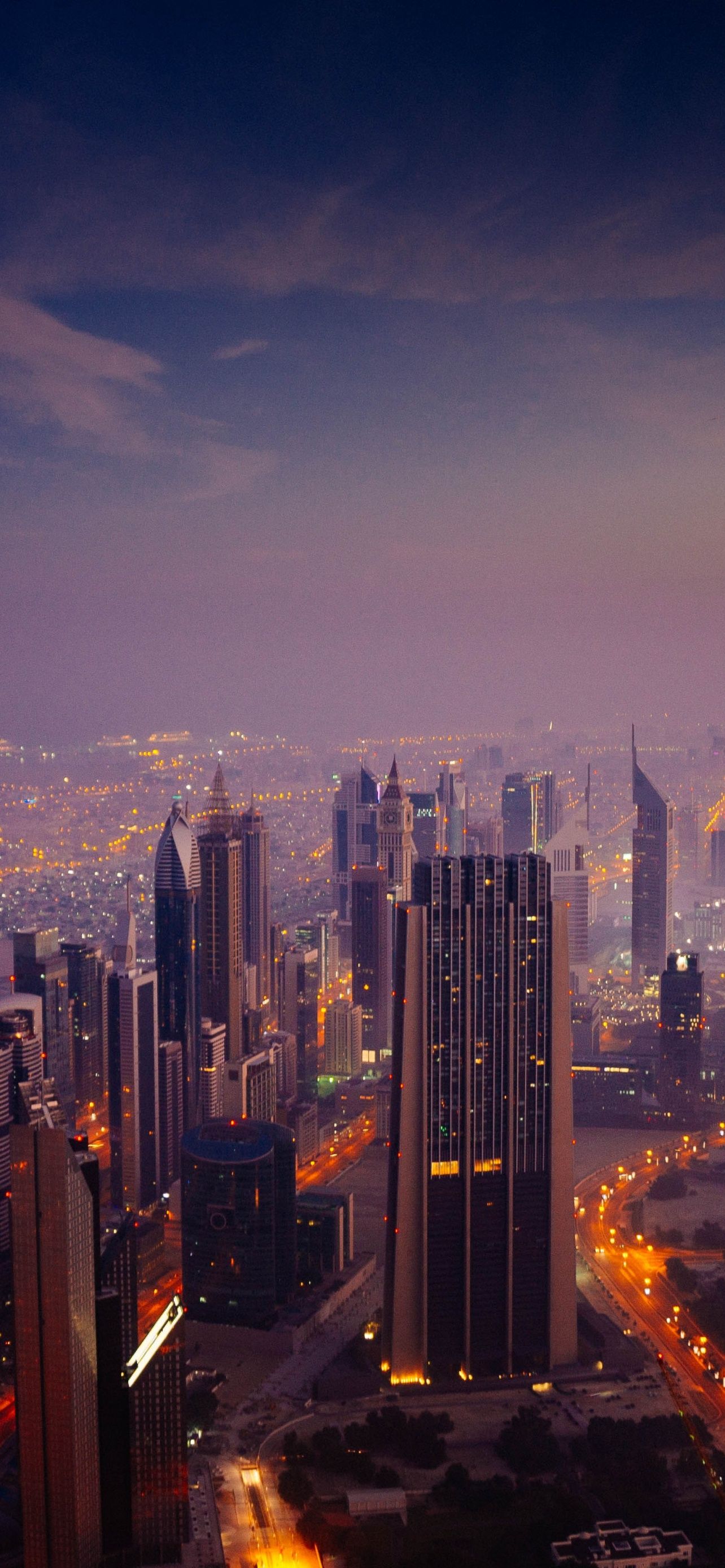 Dubai City Skyline Wallpaper 4K, Cityscape, Aerial view, World