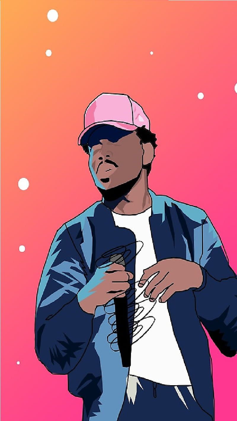 A man in hat and jacket holding something - Chance the Rapper
