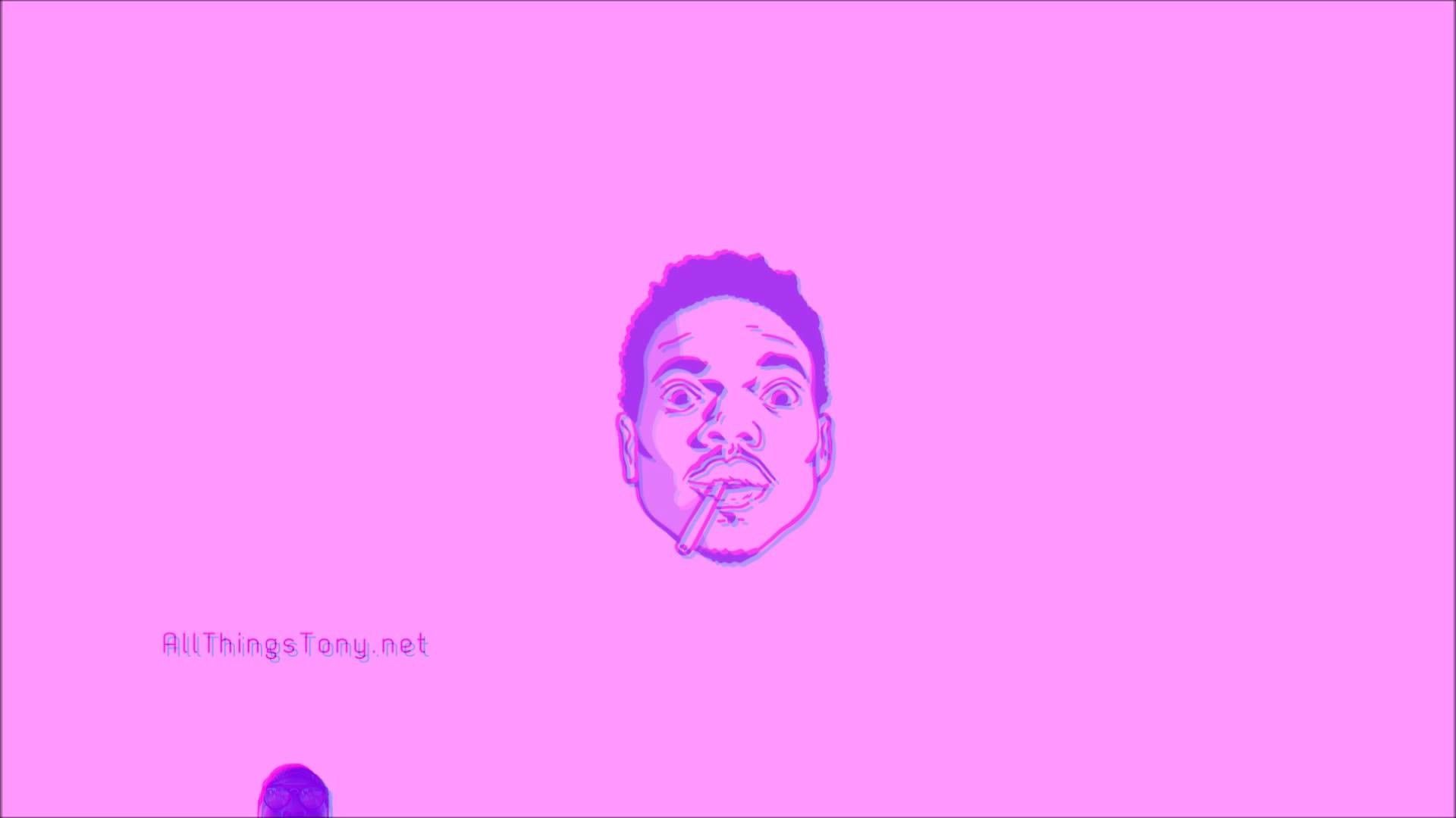 A person with their mouth open on pink background - Chance the Rapper