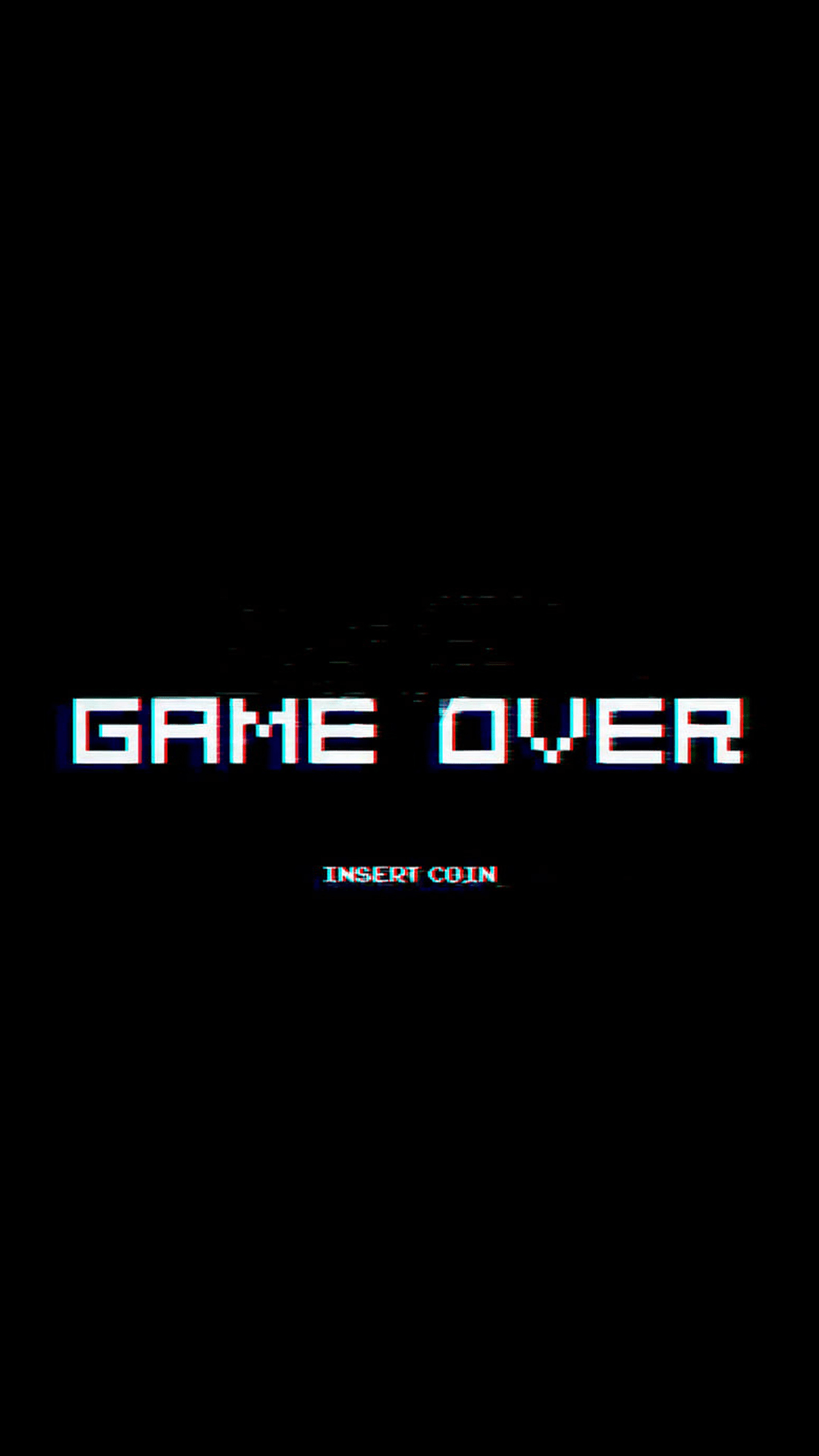 The game over logo in a black background - Dark vaporwave
