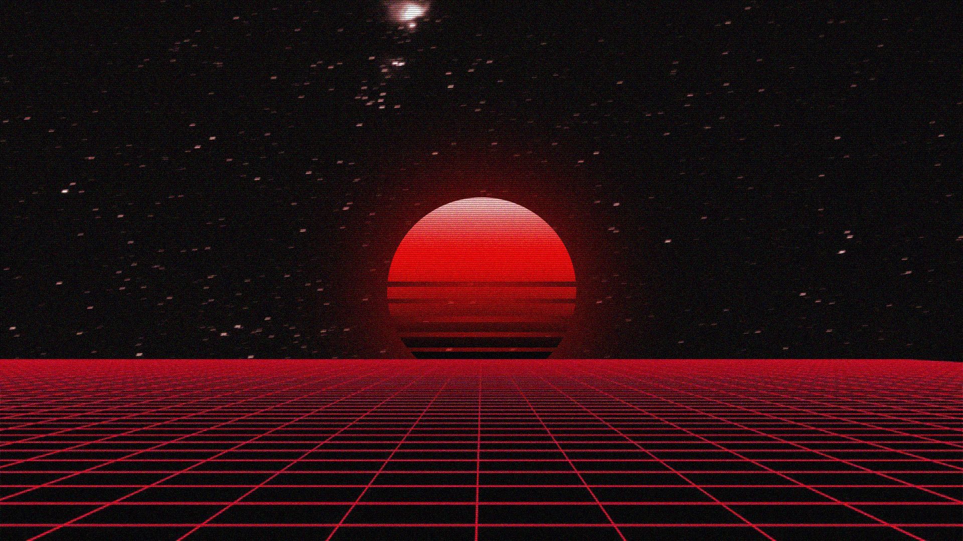 A red and black image of an egg - Dark vaporwave