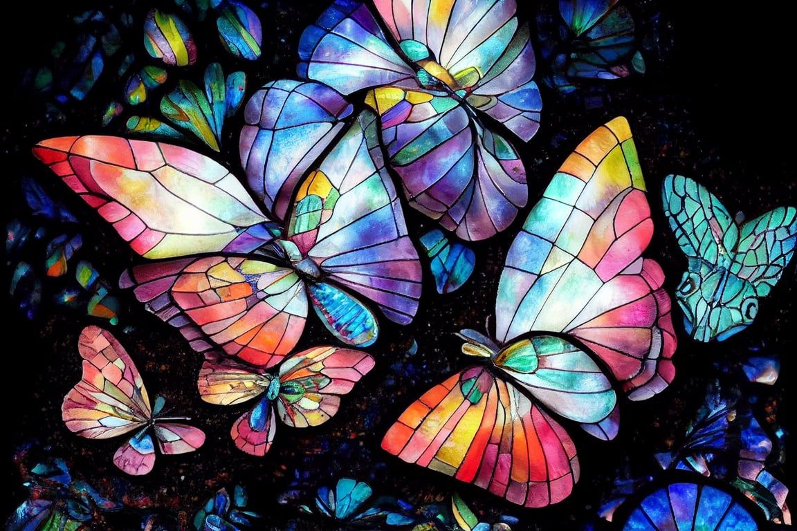 Butterfly artwork by person - Dark vaporwave