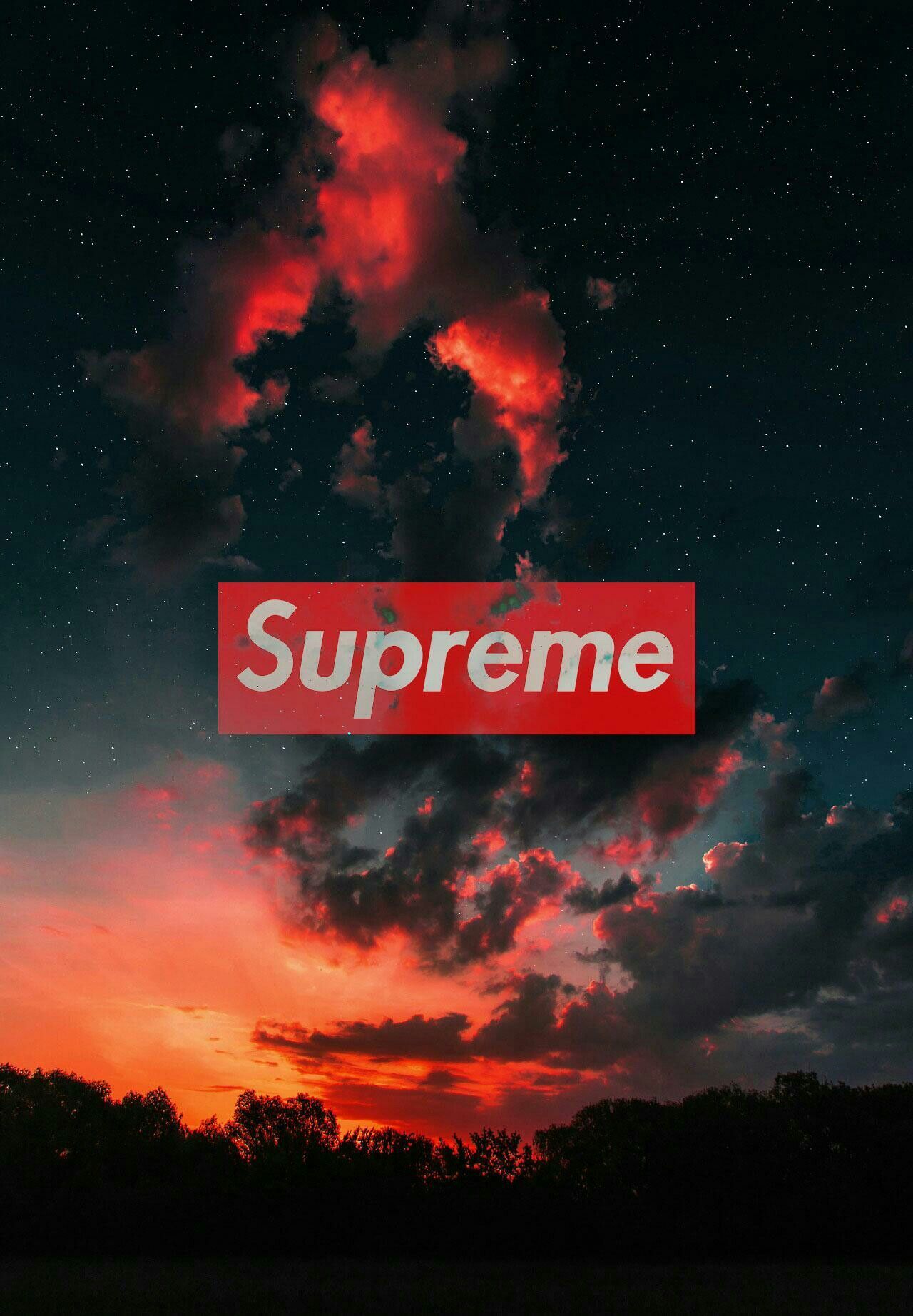 A supreme logo on top of the clouds - Supreme