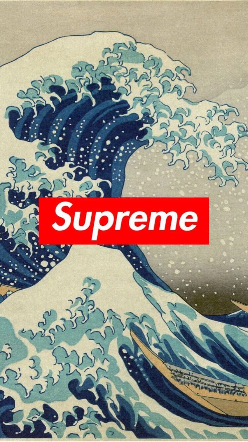 Supreme wallpaper I made for my phone - Supreme, The Great Wave off Kanagawa