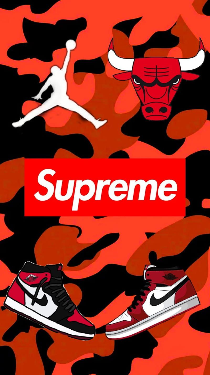 Supreme wallpaper for phone background. Nike Jordan and Bulls wallpaper - Supreme