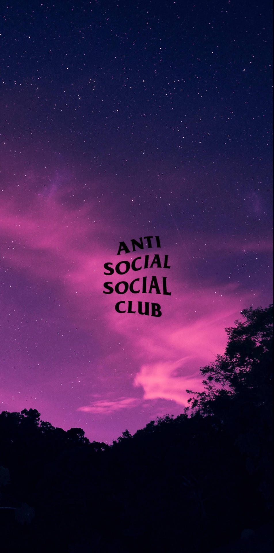 Download Anti Social Social Club Violet Starry Sky Wallpaper