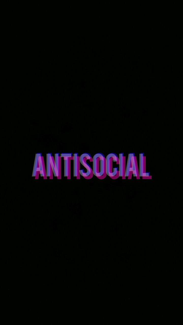 A black background with the word antisocial in pink - Anti Social Social Club