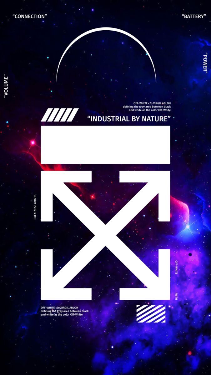 A poster with a white letter X on a background of space - Off-White