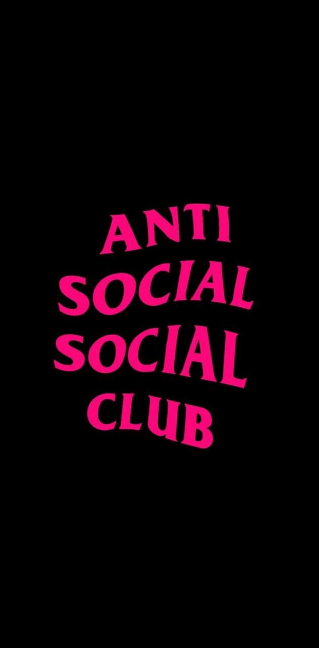 Black background with pink Anti Social Social Club text in the center - Anti Social Social Club