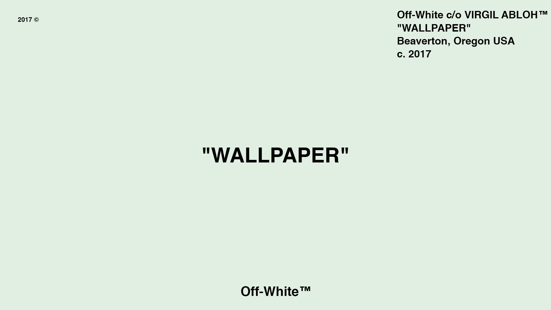 A page from Off-White c/o Virgil Abloh's 2017 WALLPAPER. - Off-White