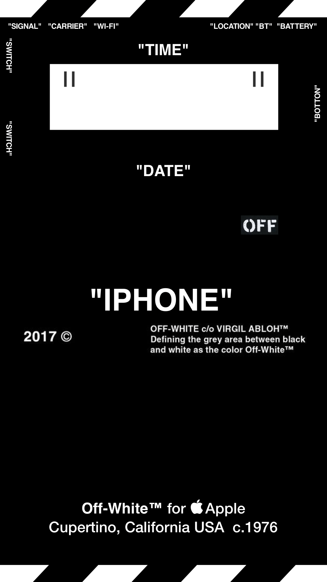 IPhone X wallpaper with Off-White logo and Virgil's quote. - Off-White