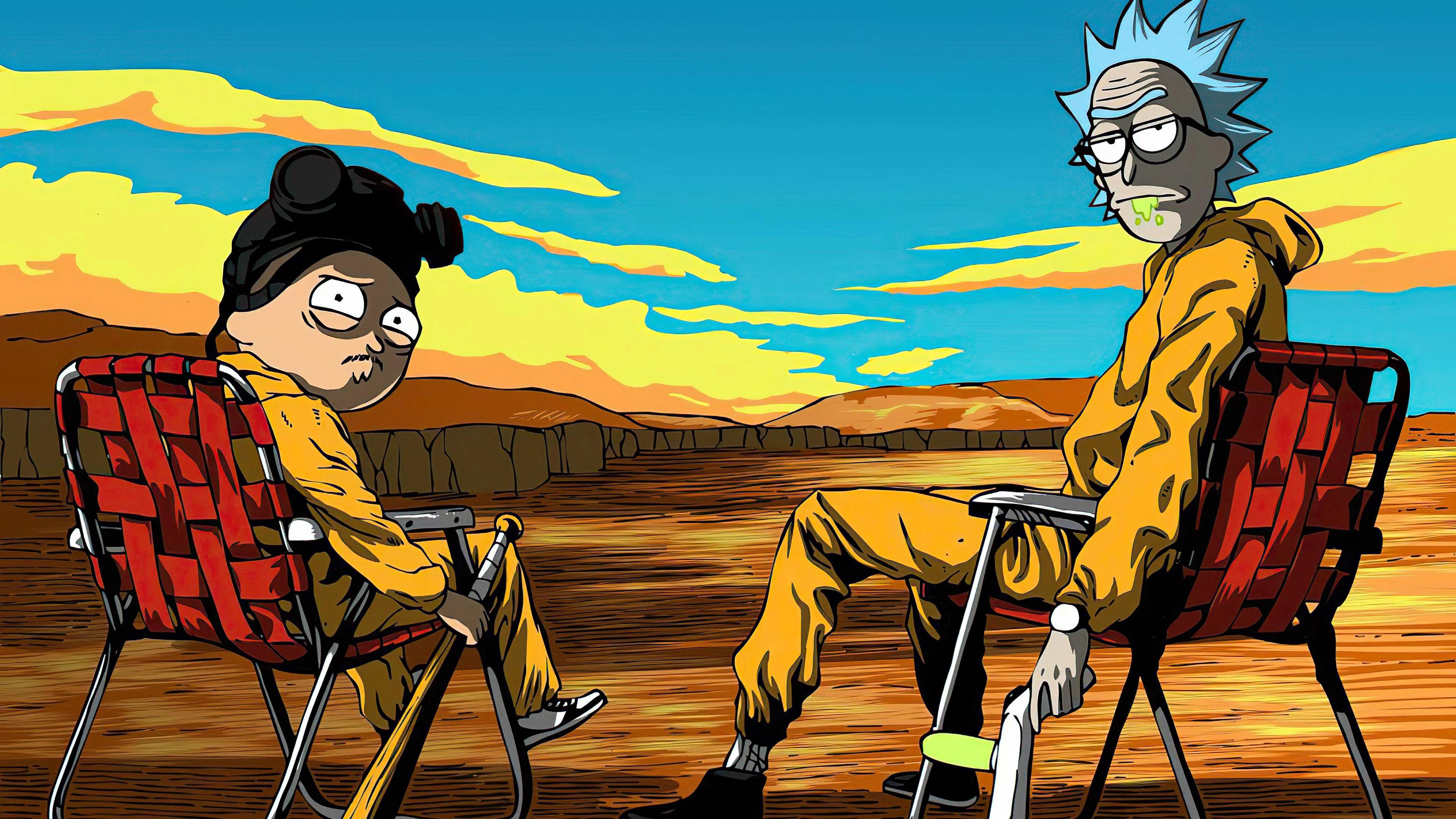 Rick and Morty with Breaking Bad's Walter White and Jesse Pinkman as the main characters - Rick and Morty