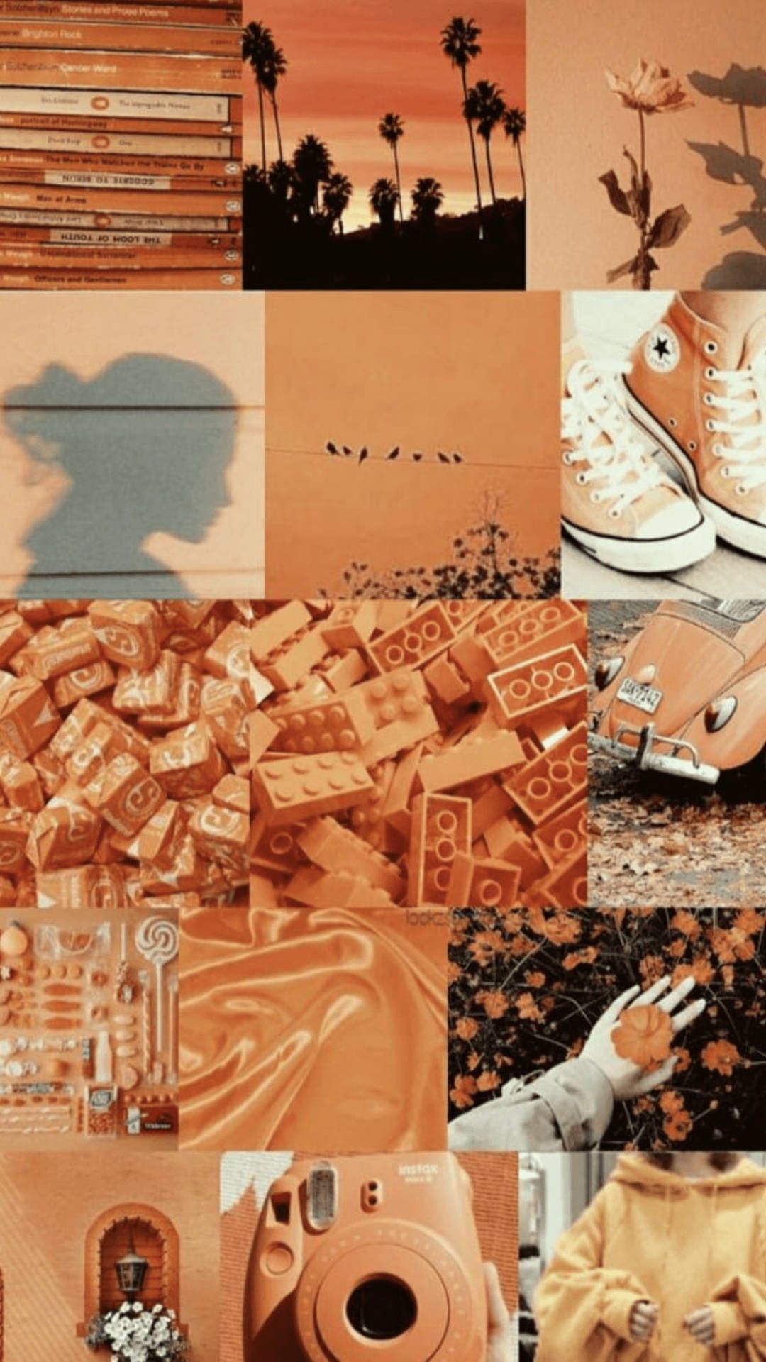 A collage of pictures that are orange - Orange, pastel orange