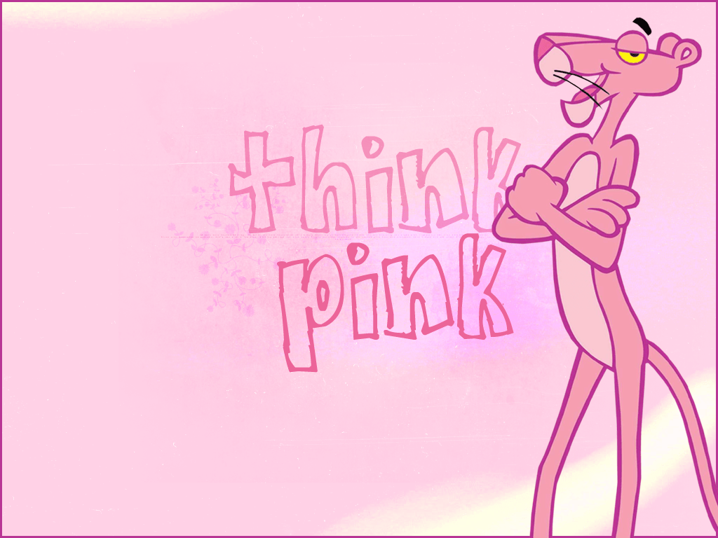A cartoon character with pink skin and yellow eyes - Pink Panther