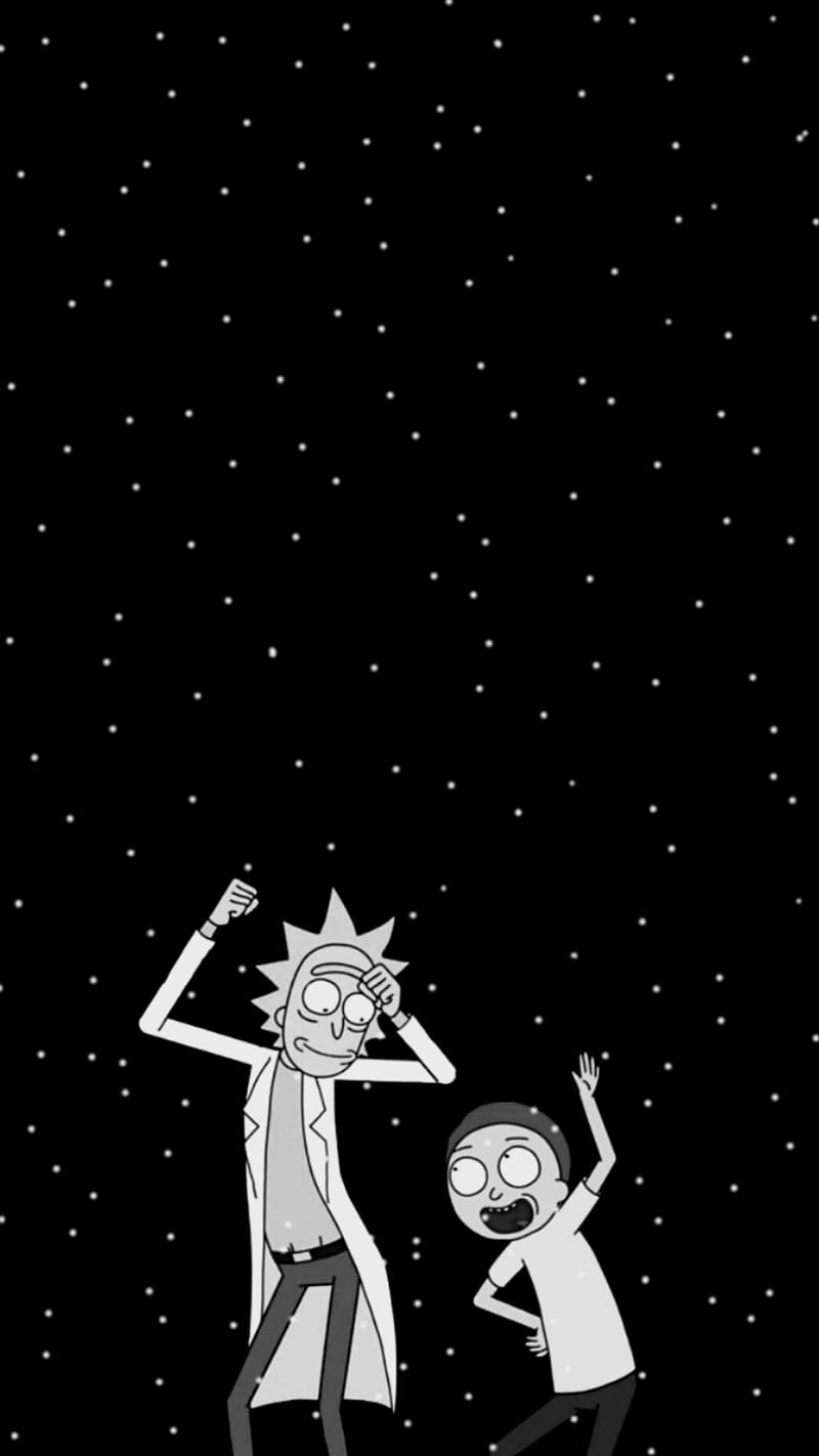 Rick and morty wallpaper phone background galaxy black white phone background galaxy black white - Rick and Morty