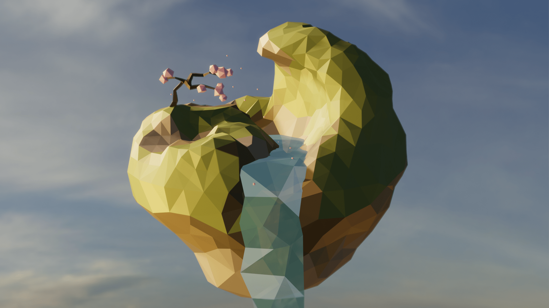 I watched the Low Poly Island tutorial and tried to make one on my own