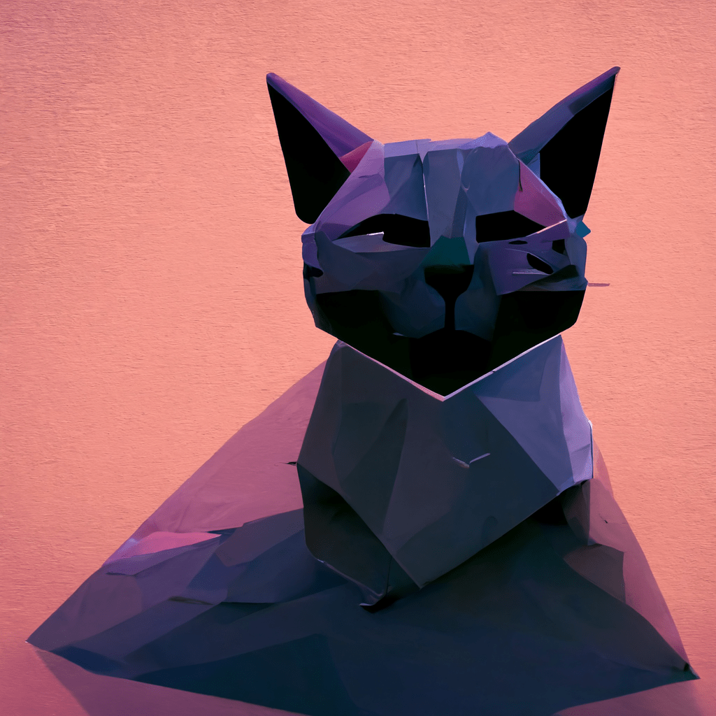 Midjourney prompt: cat, low poly, ps1 aesthetic