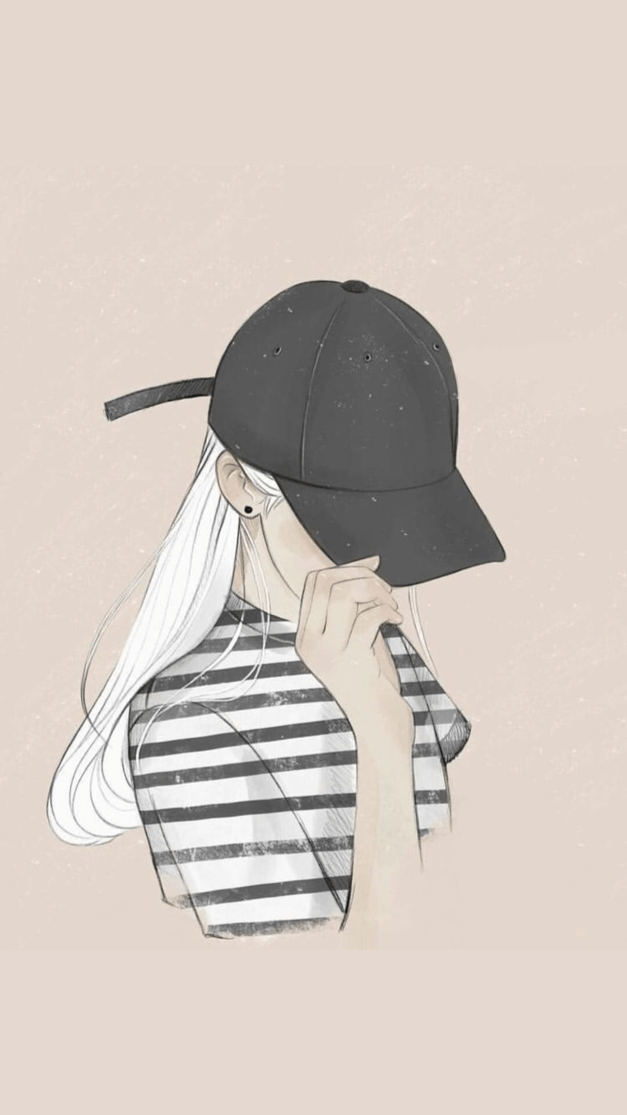 A girl with a hat on her head - Illustration