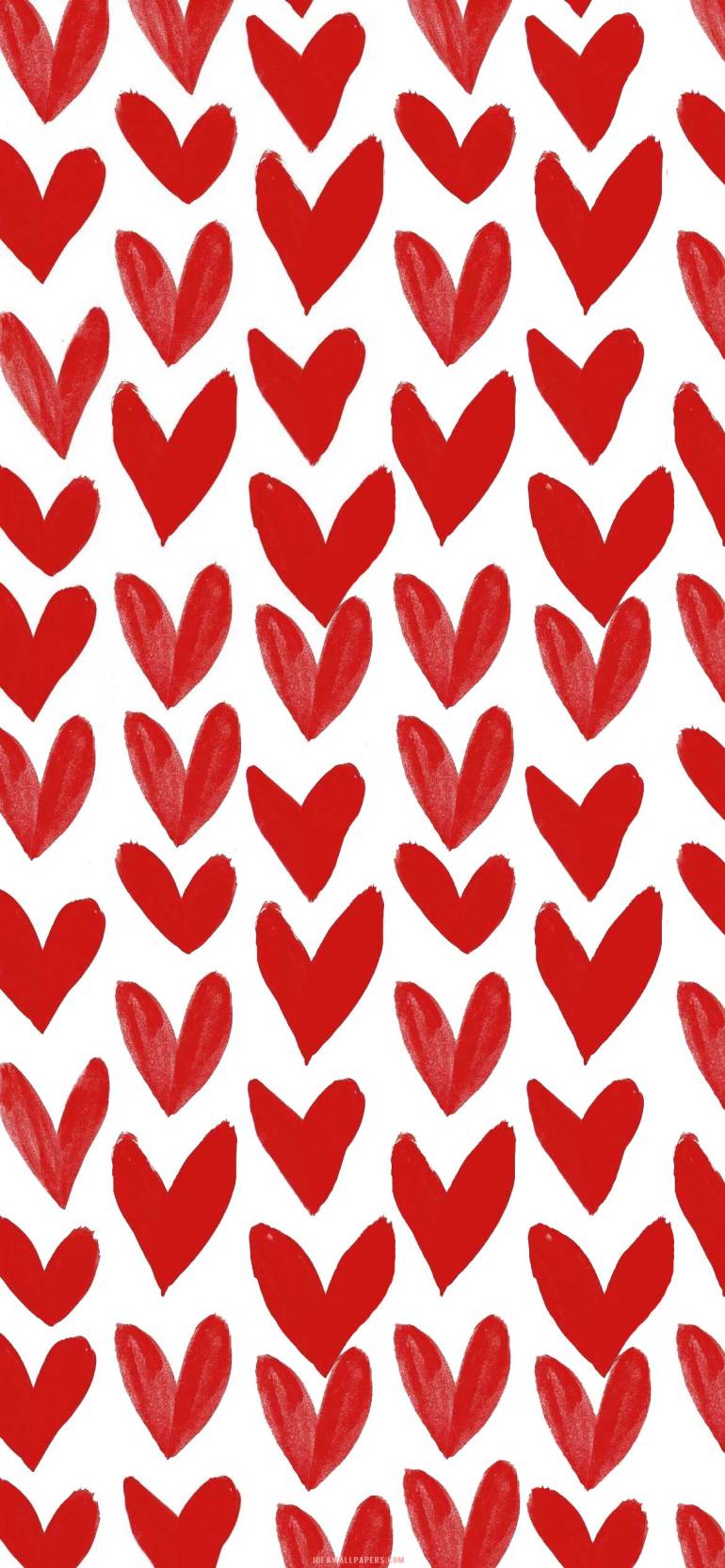 A pattern of red hearts on white background - Illustration