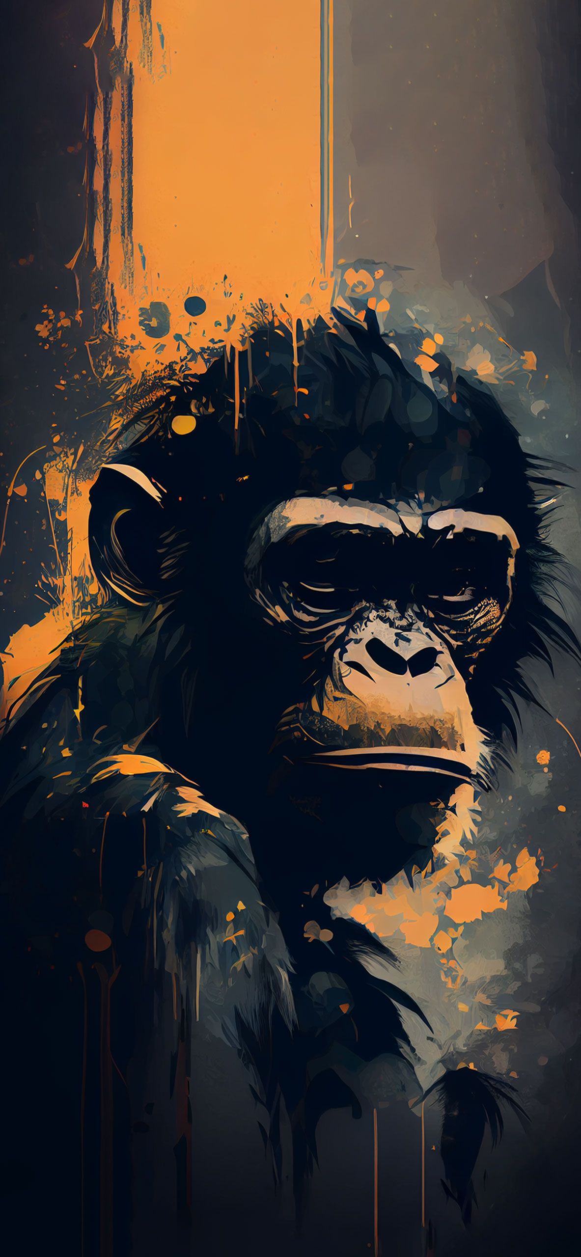 Monkey Dark Art Wallpaper Aesthetic Wallpaper iPhone