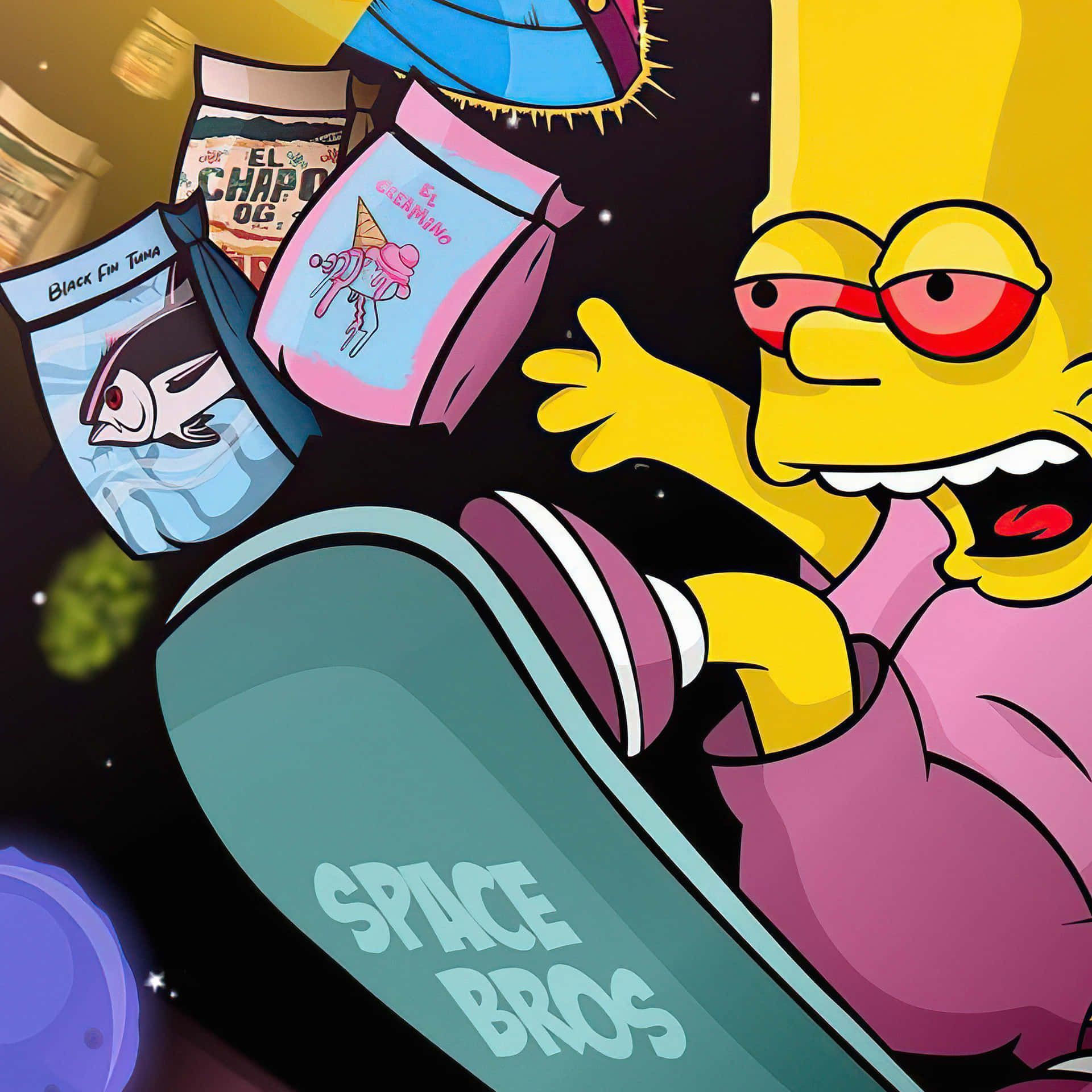 Download Bart Simpson Aesthetic 2048 X 2048 Wallpaper