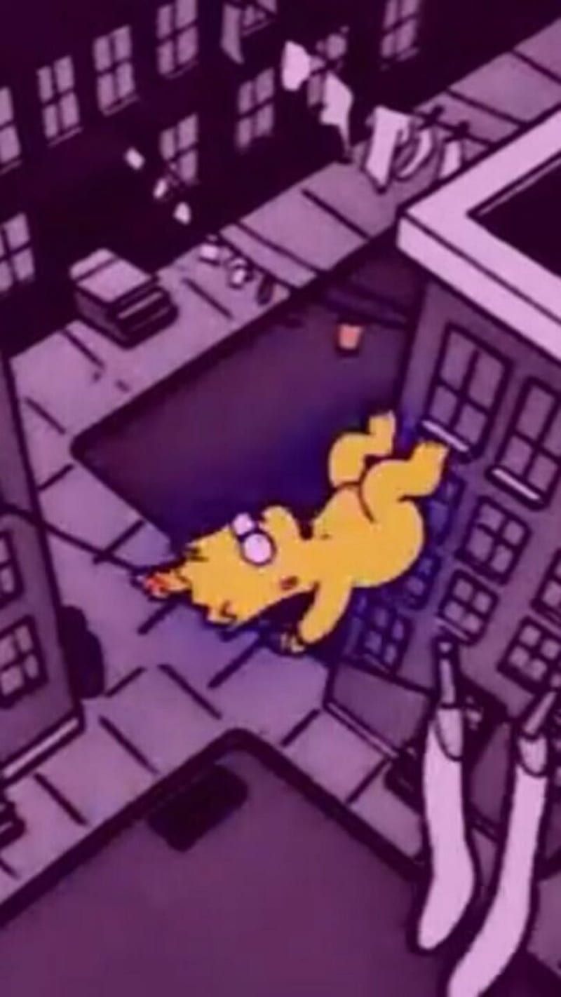 A person falling from a building in the Simpsons. - Bart Simpson