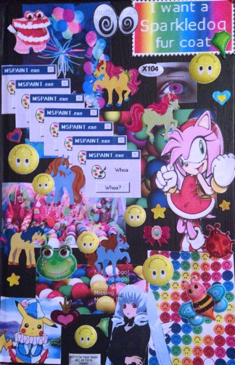 A collage of pictures and stickers with the words i want to be in sparkle world - Internetcore, webcore