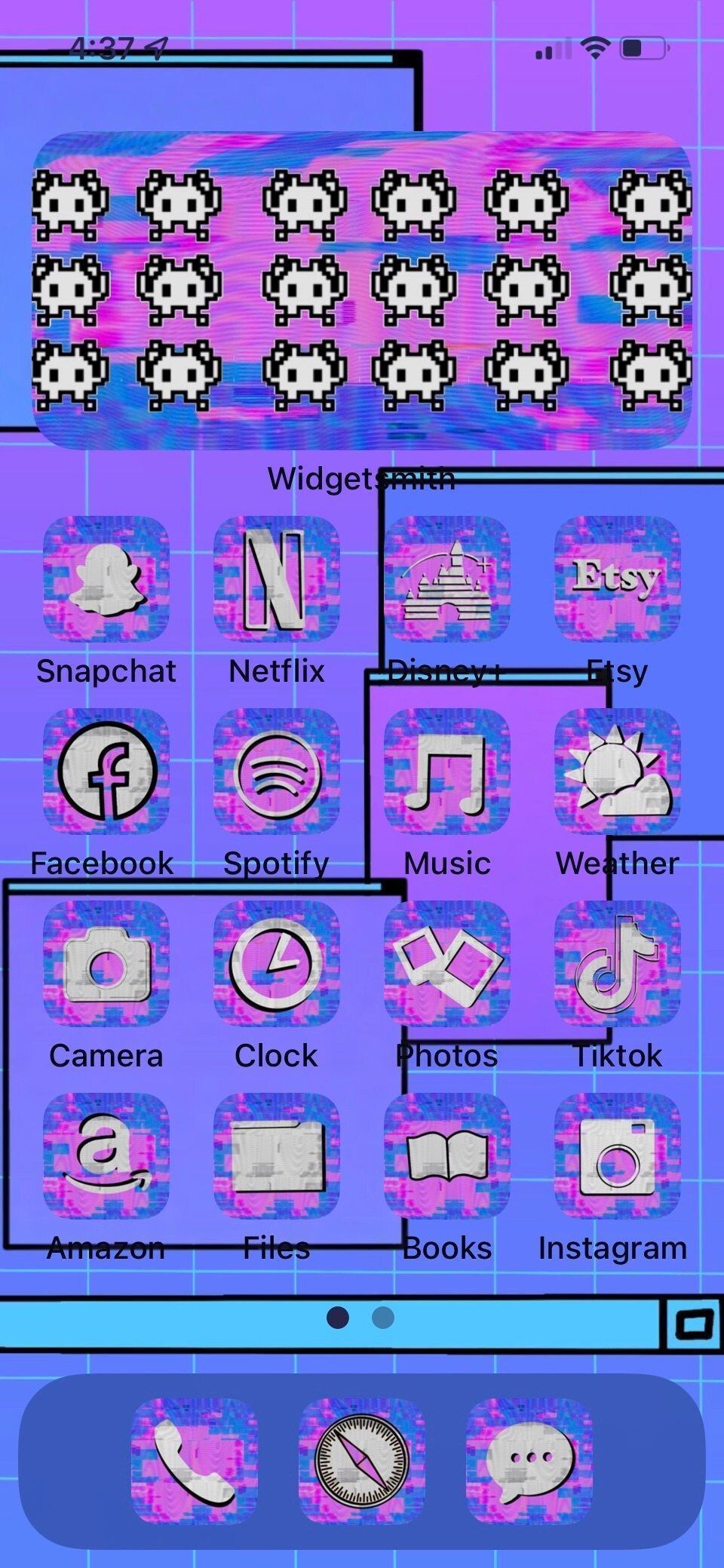 Glitch Icon Ios 15 iPhone Widgets and Wallpaper Vaporwave