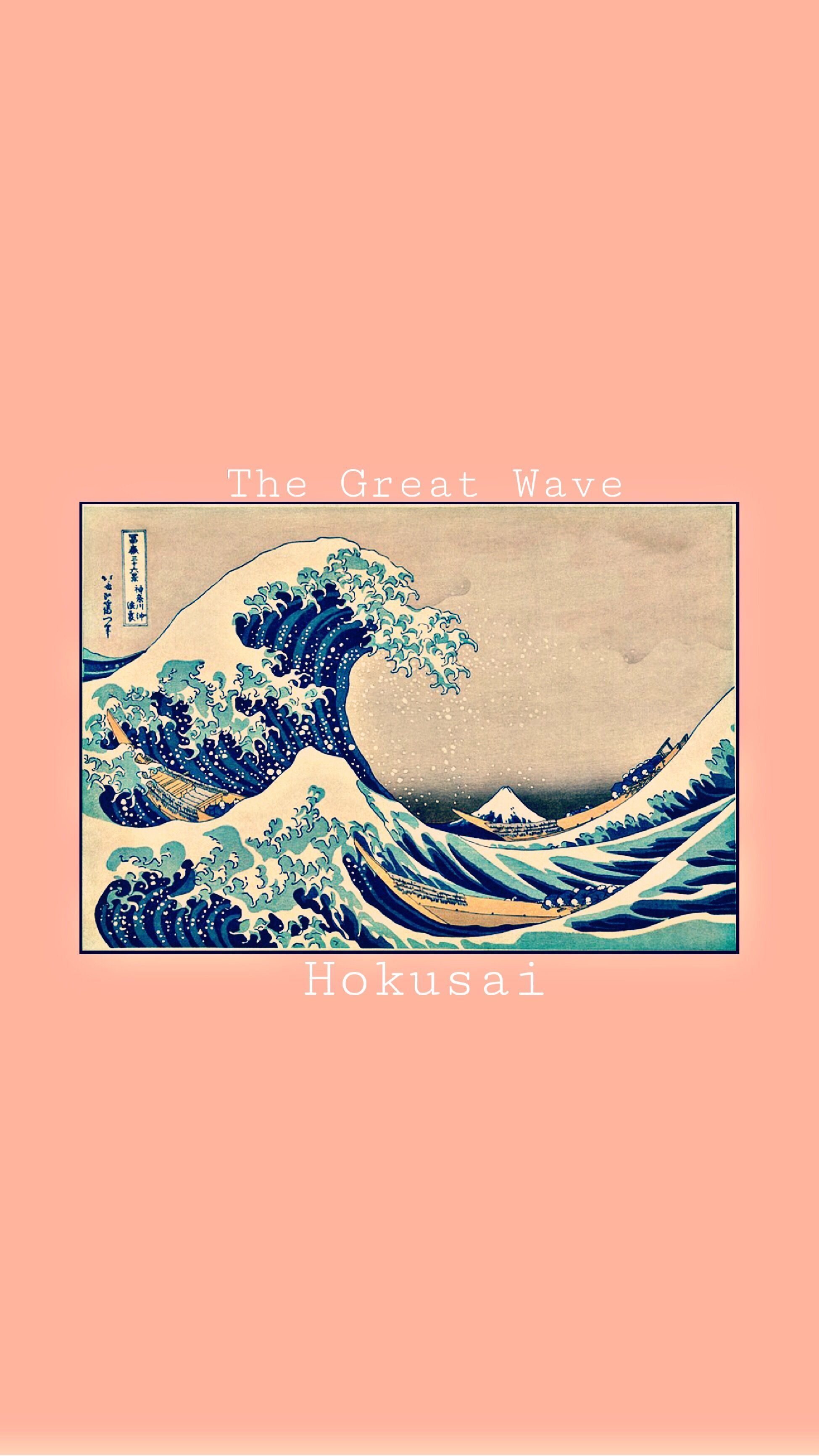 Hokusai The Great Wave wallpaper for iPhone #wallpaper #thegreatwave # hokusai #pink #pinkaesthetic. Художники, Тату для парня, Рисунки
