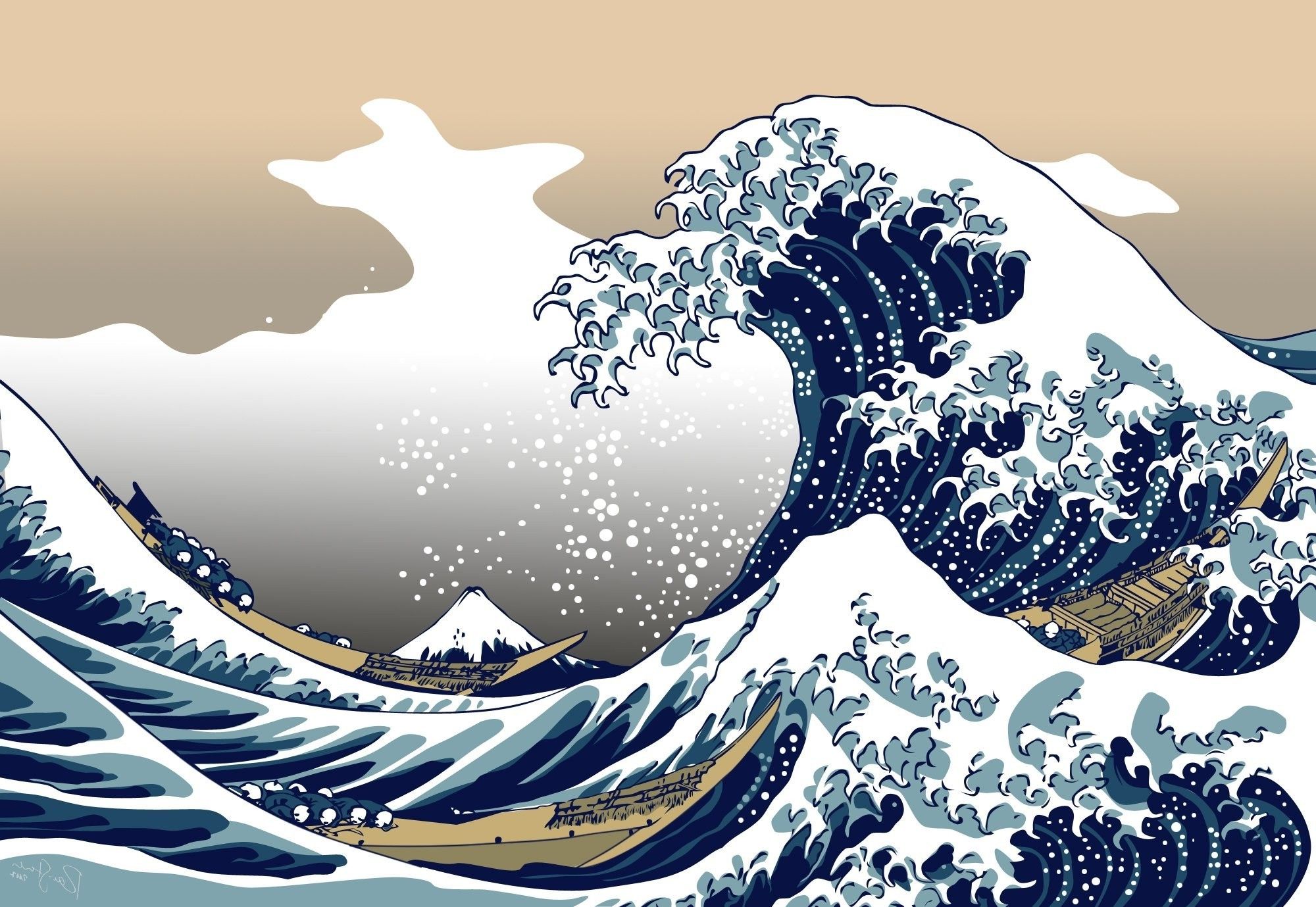 nature, Blue, The Great Wave Off Kanagawa Wallpaper HD / Desktop and Mobile Background