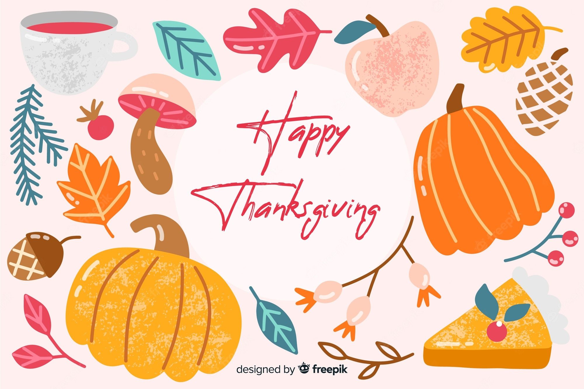 A thanksgiving background with autumn elements - Hand drawn, Thanksgiving
