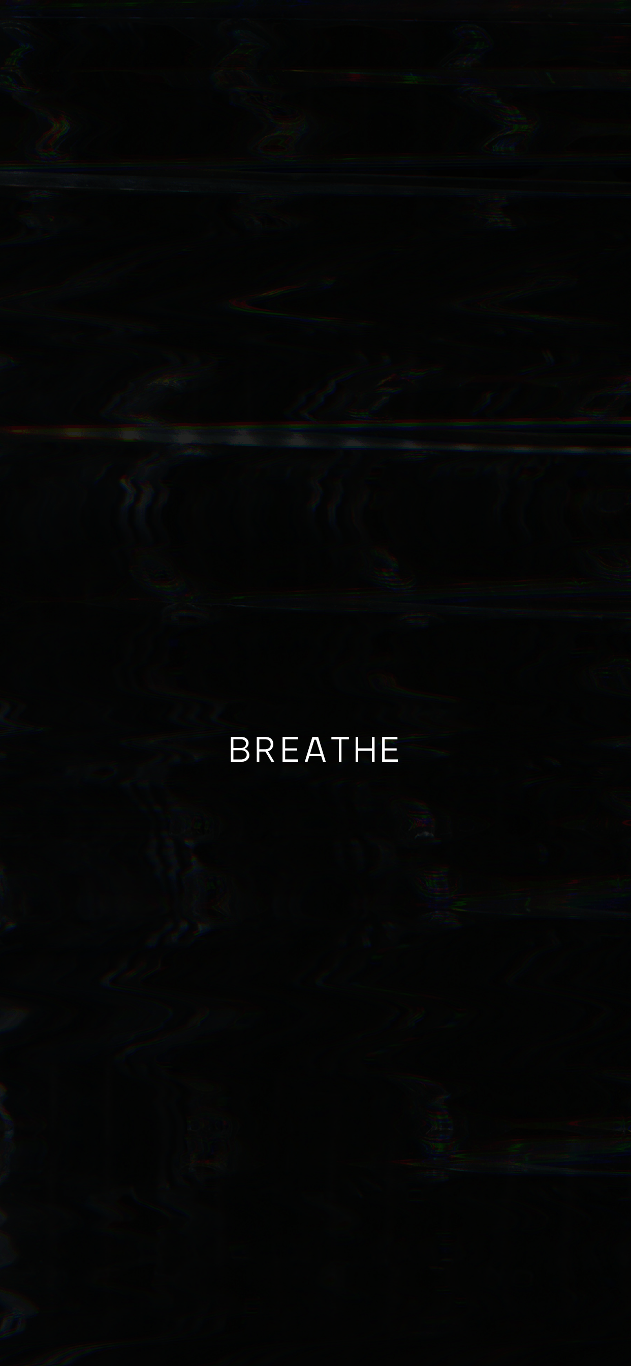 A black background with the word breathe in white - Breathe, black quotes, dark phone