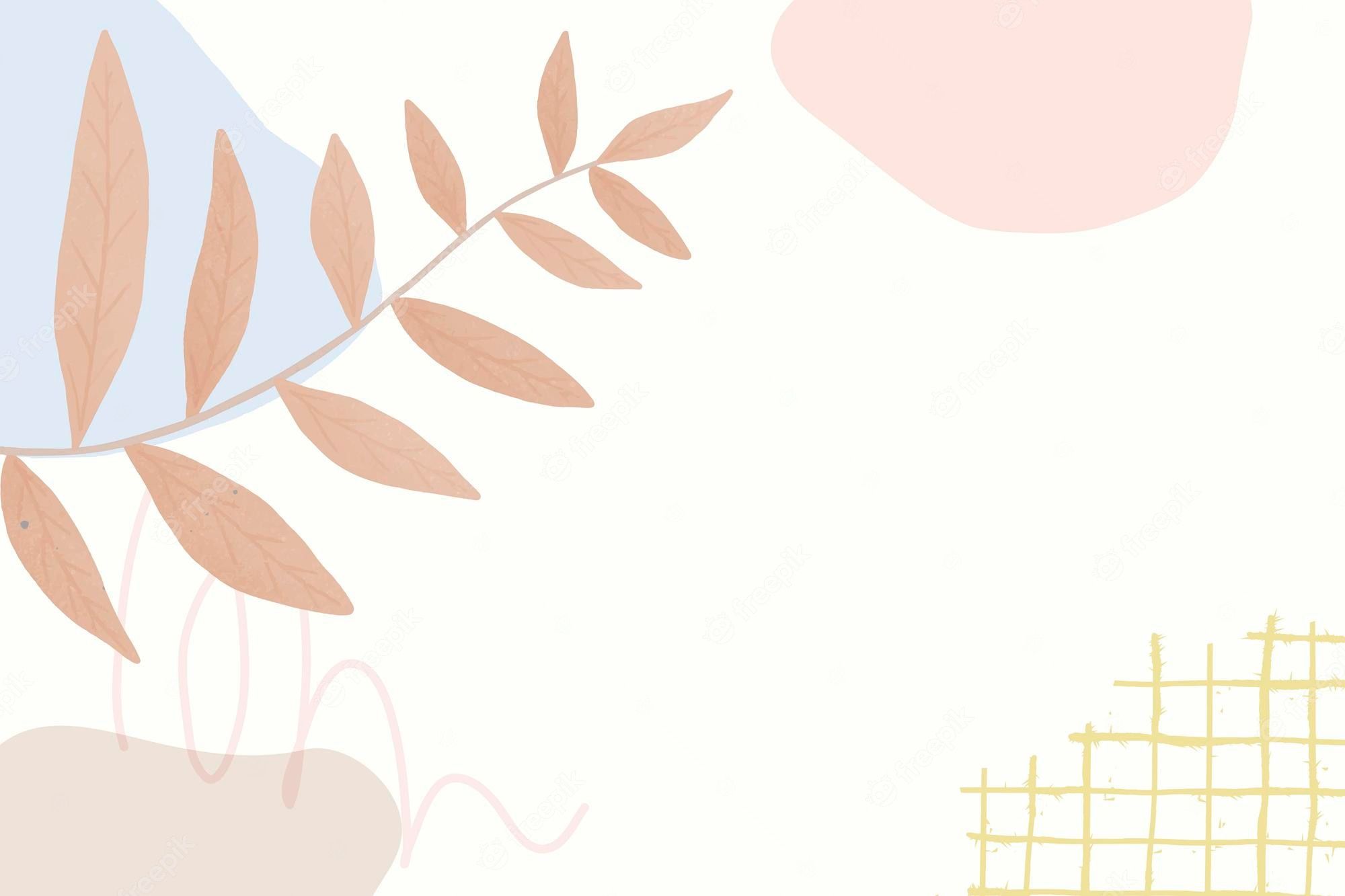 Free Vector. Aesthetic pastel botanical abstract background vector