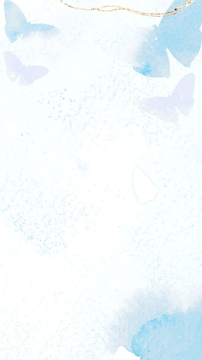 A white background with blue butterflies - Vector