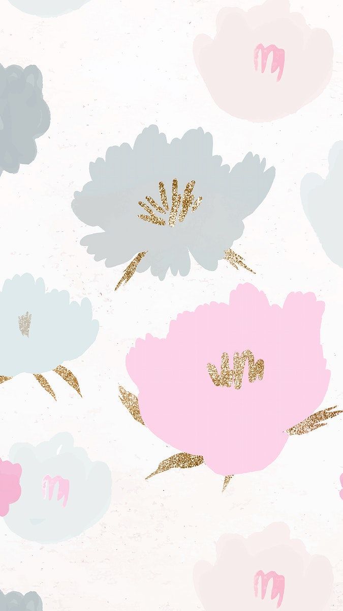 Floral pattern background vector hand drawn. free image / Adj. Floral wallpaper iphone, Background patterns, Vector background pattern