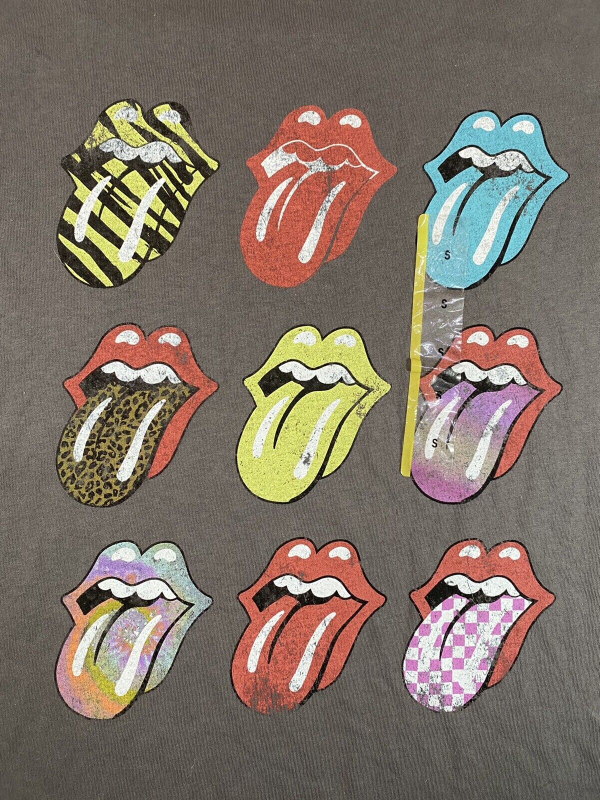 NWT The Rolling Stones Gray Vintage Tongue Pop Art Men's T Shirt