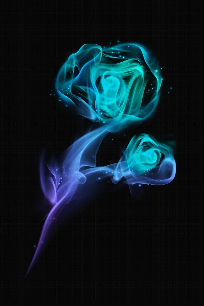 A blue rose on a black background - Smoke