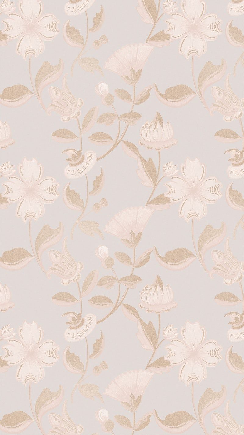 A floral pattern with pink flowers and leaves - Neutral, pattern
