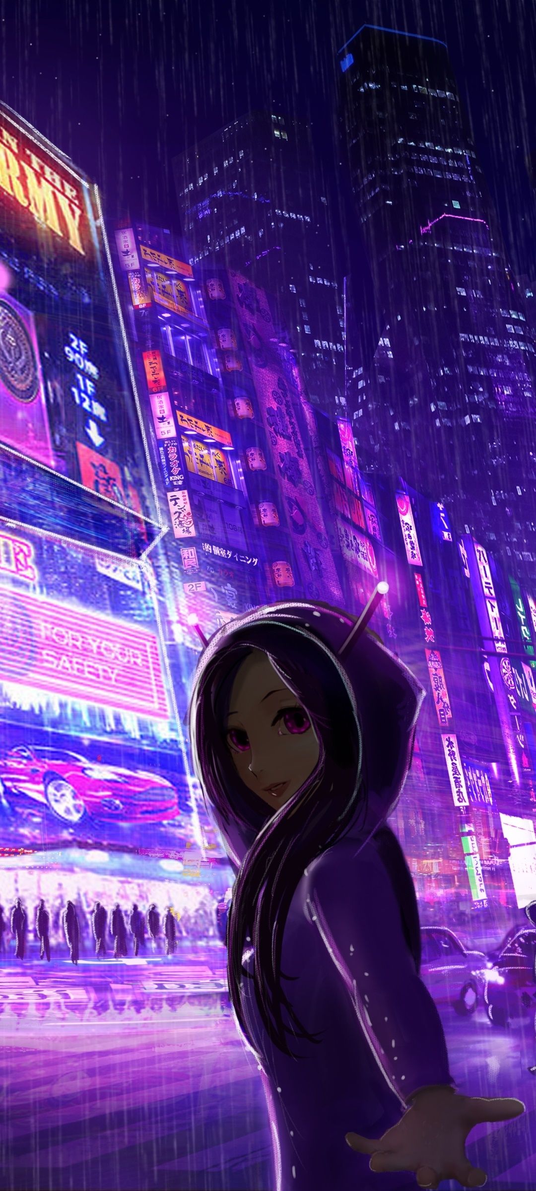 Anime girl in the rain wallpaper 1080x1920 - 1080x2400