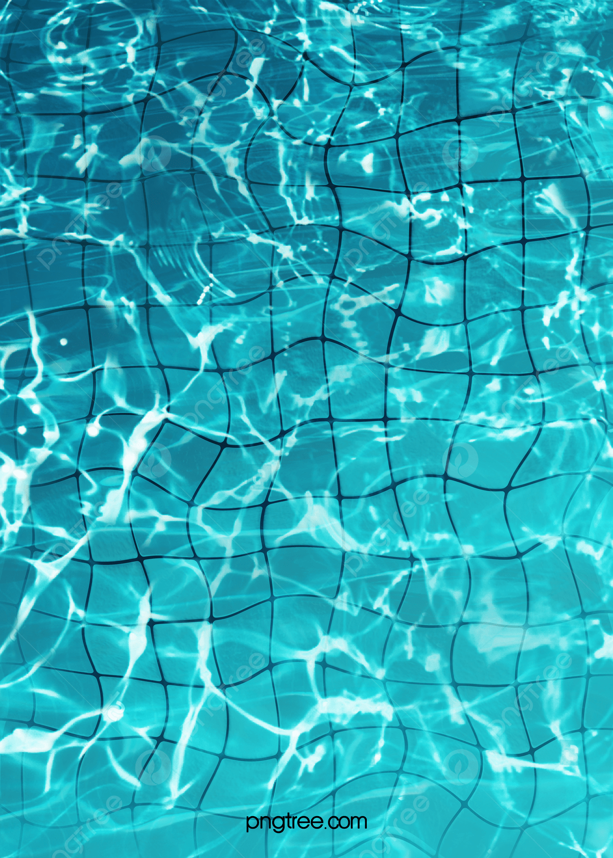 A pool with water and blue lines - Swimming pool