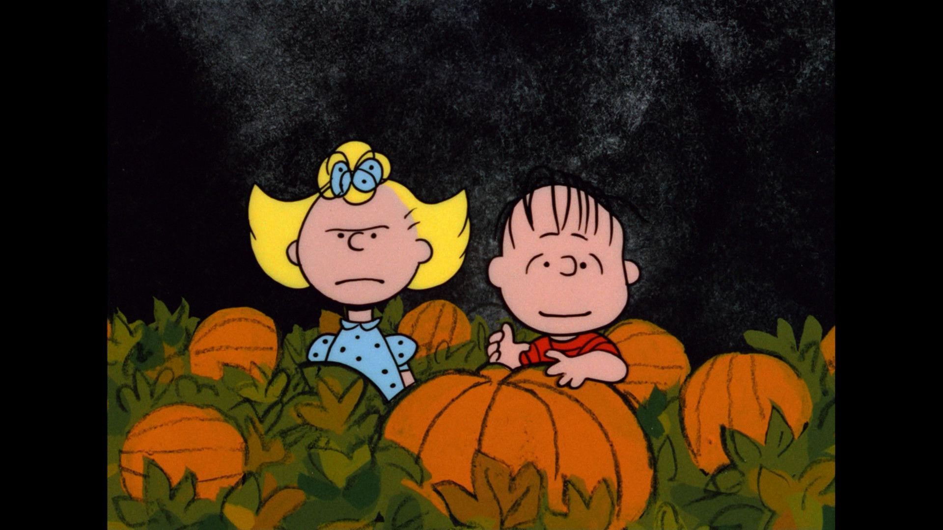 Charlie Brown and Sally in the pumpkin patch. - Halloween desktop, Charlie Brown