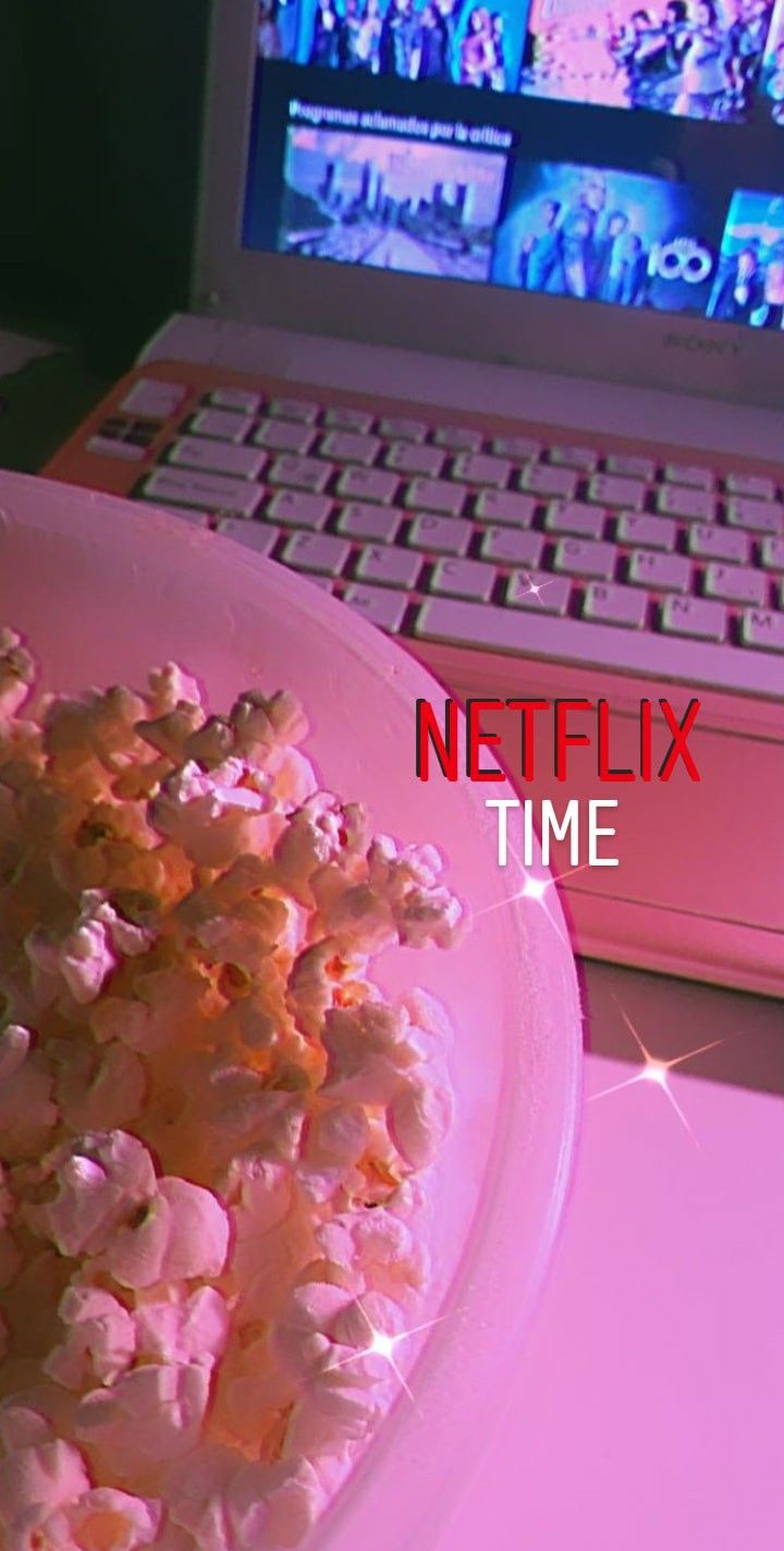 Popcorn and Netflix on a pink background - Netflix