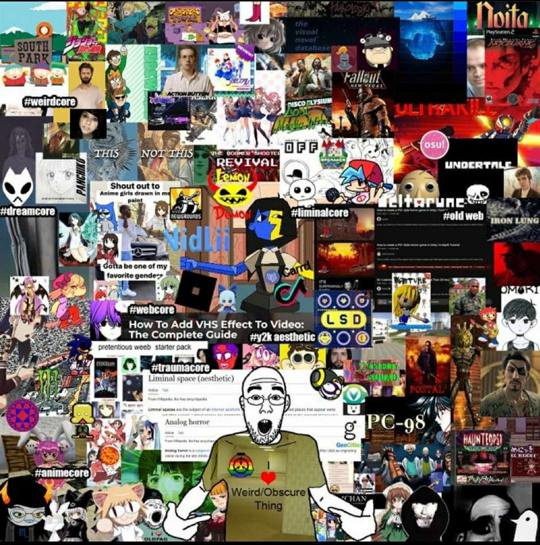 A collage of different internet memes - Webcore